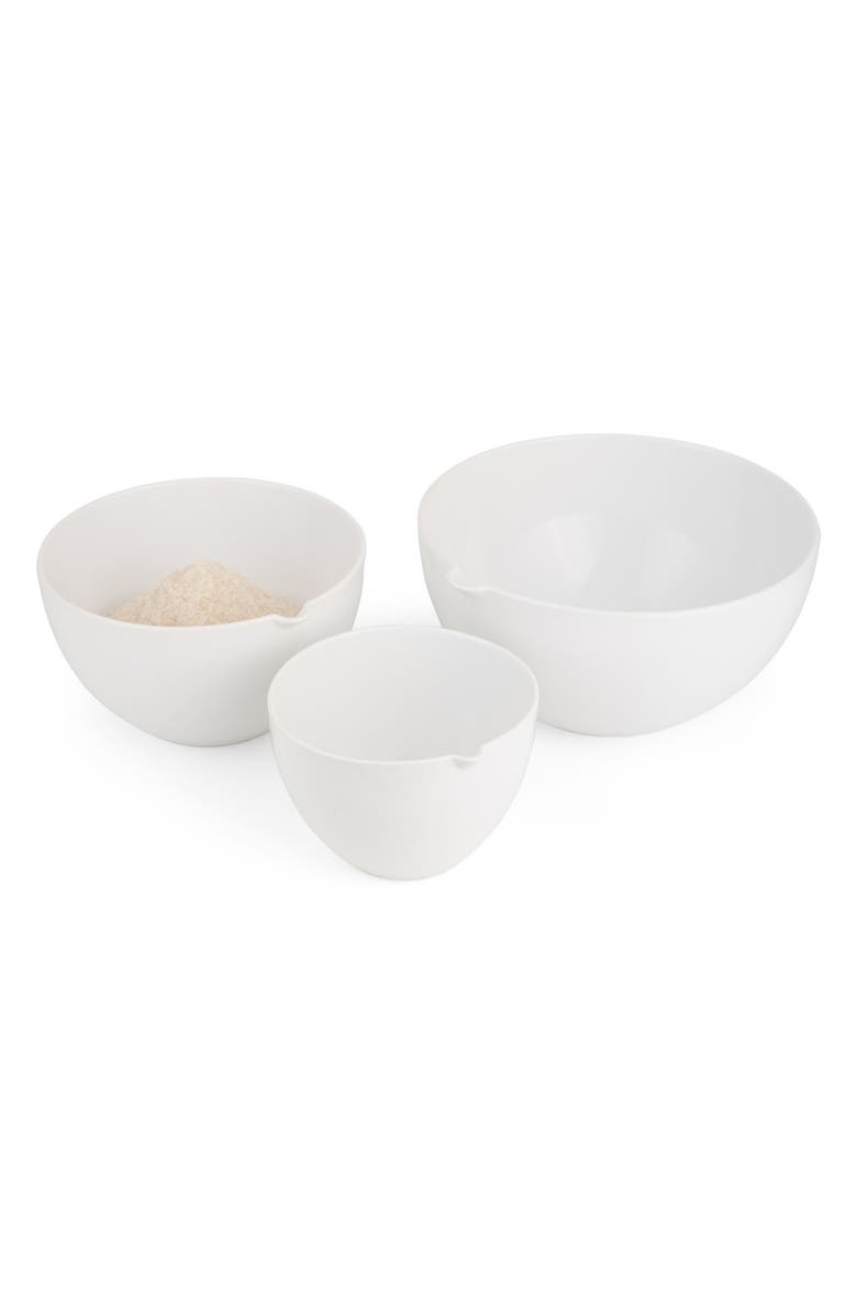 Nambé Duets Set of 3 Nesting Mixing Bowls, Alternate, color, White