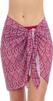 Profile by Gottex Plume Sarong Wrap Mesh Skirt