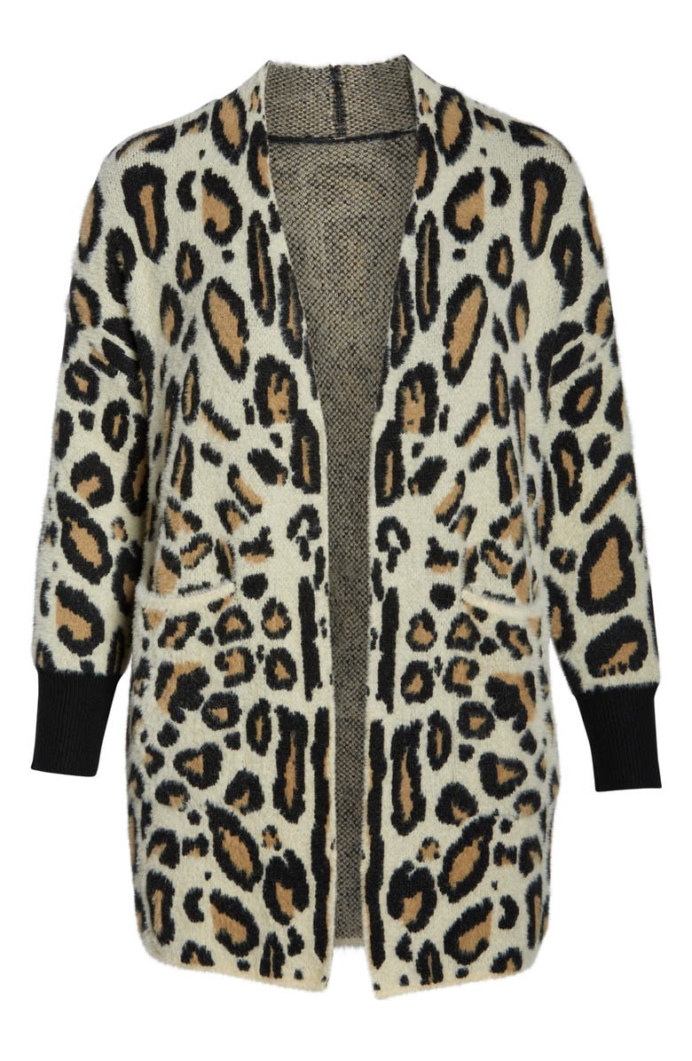 Vince Camuto Cheetah Print Long Cardigan, Alternate, color, 