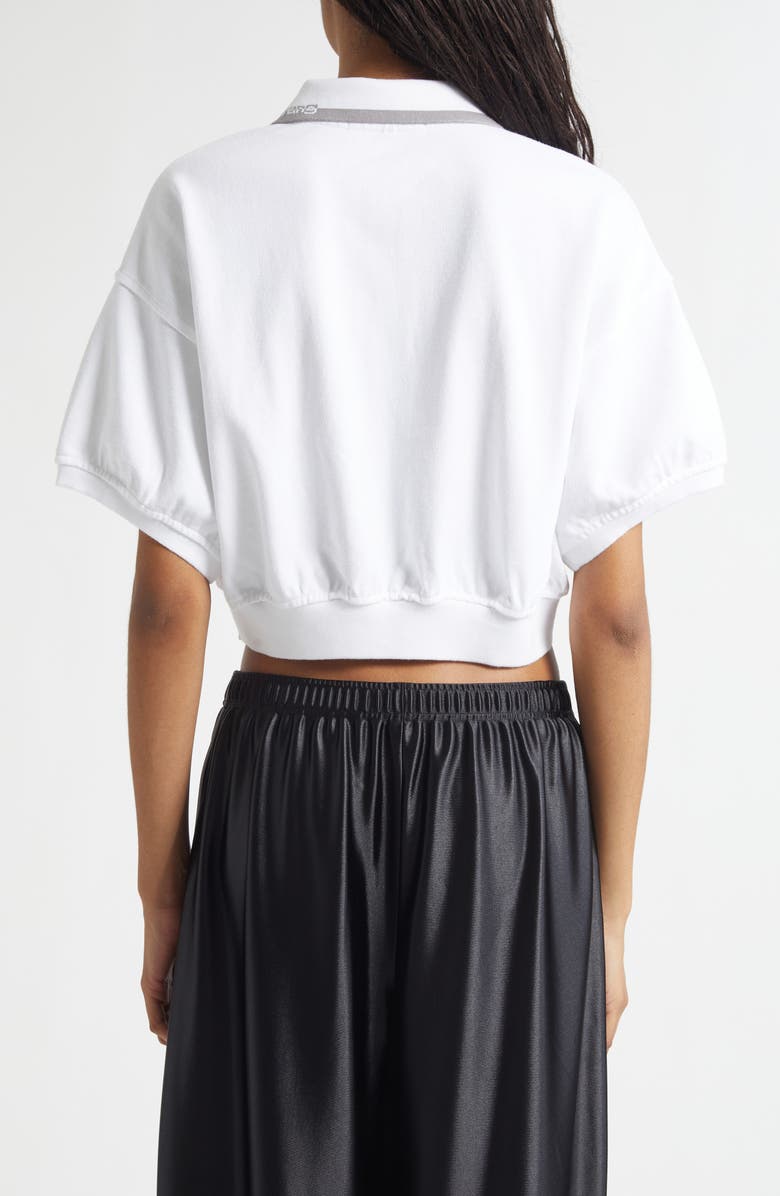 Alexander Wang Cinched Crop Cotton Polo, Alternate, color, White
