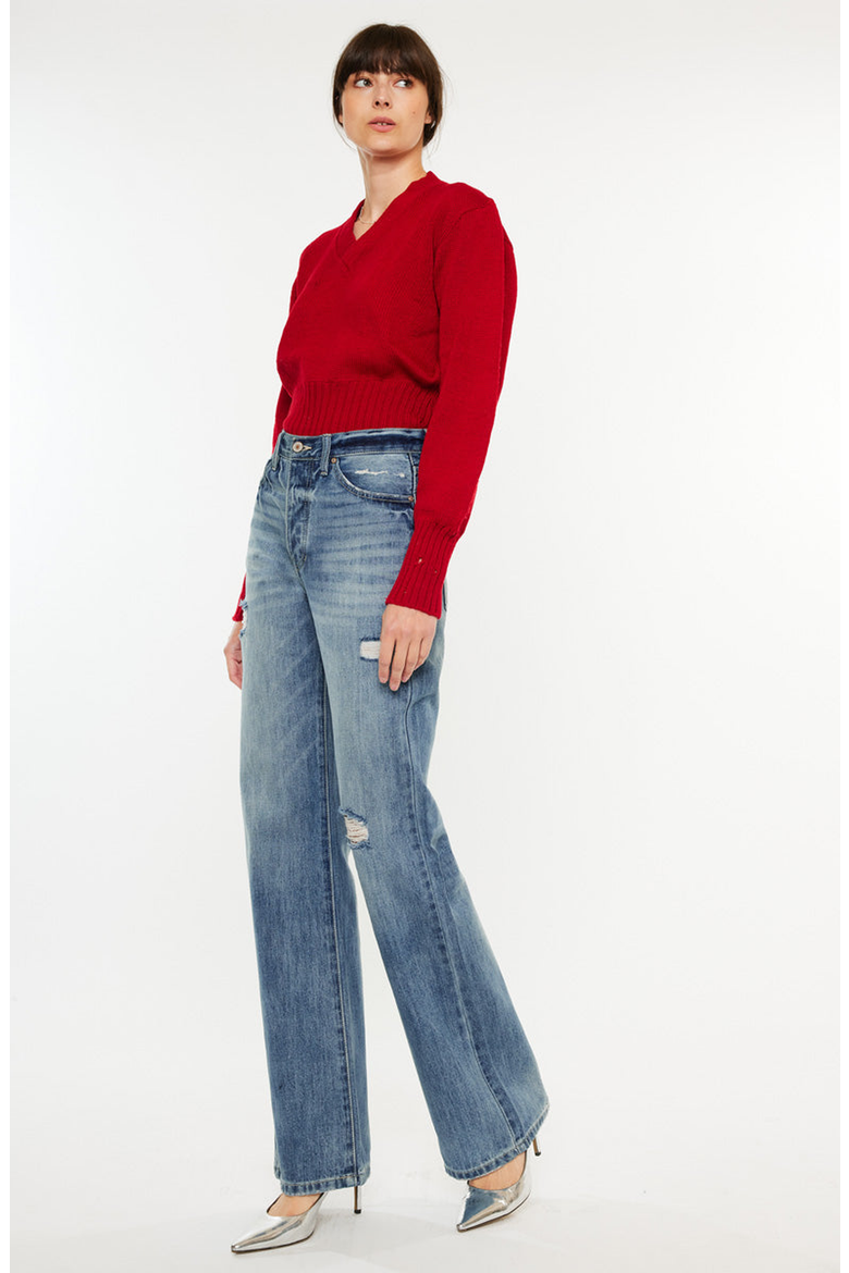 Montana Ultra High Rise 90's Flare Jeans, Alternate, color, Medium Wash