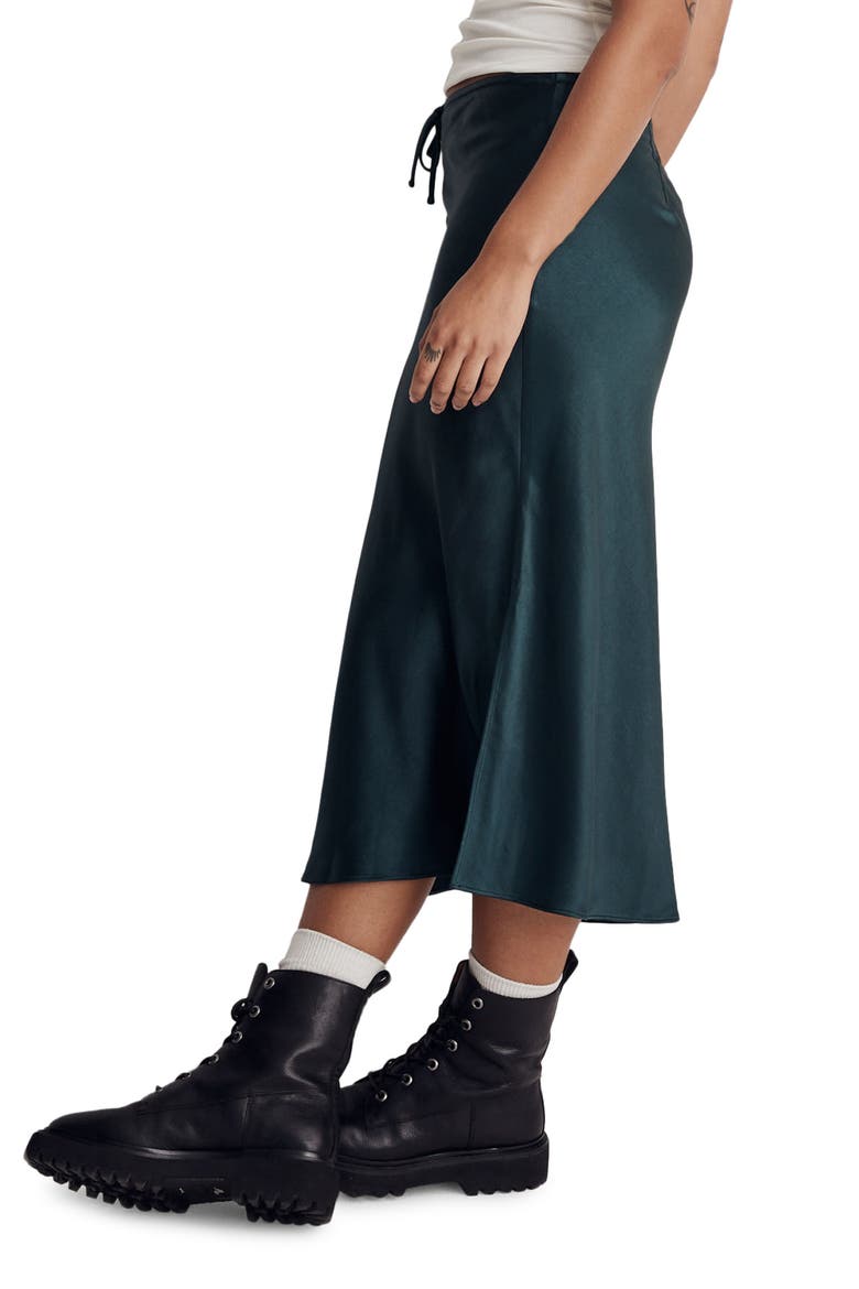 Drawstring Midi Slip Skirt, Alternate, color, SMOKY SPRUCE