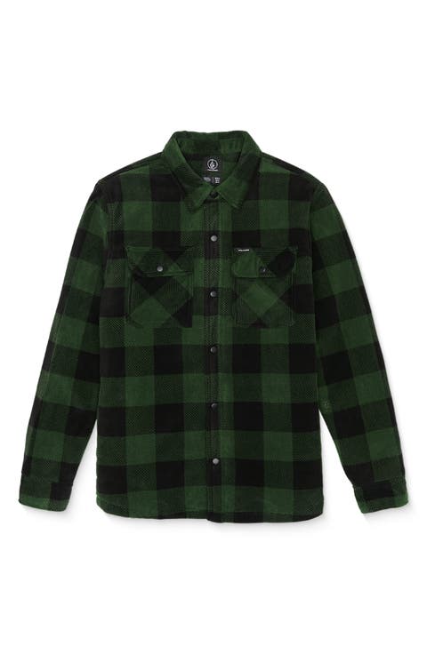 Bowered Fleece Snap-Up Overshirt