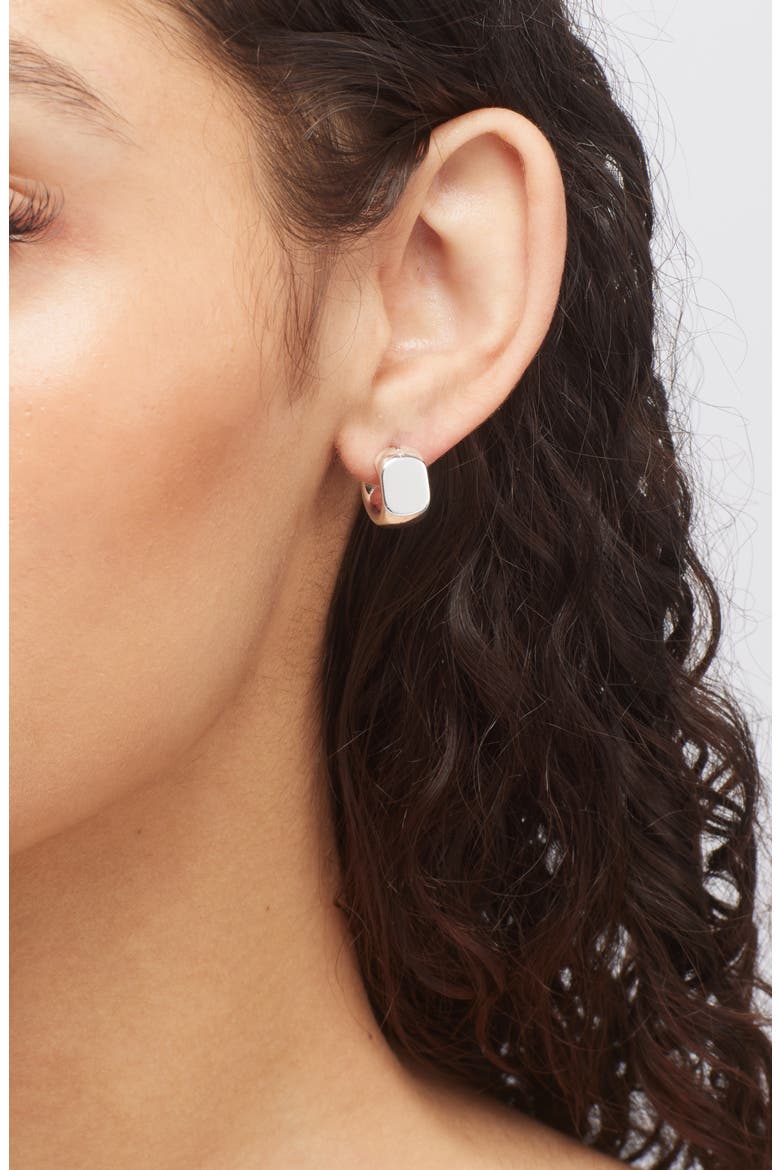 Mila Huggie Hoop Earrings, Alternate, color, HIGH POLISH SILVER