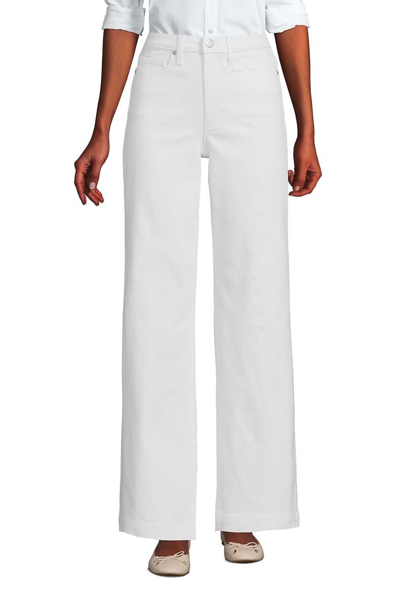 High Rise Wide Leg Denim Jeans, Alternate, color, White