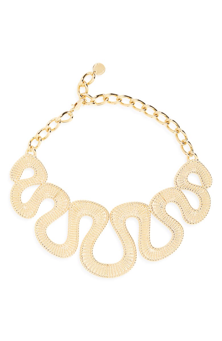 Carolina Herrera Geometric Collar Necklace, Main, color, Gold