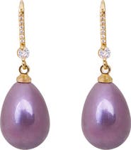 SAACHI Faux Pearl Crystal Dangle Earrings