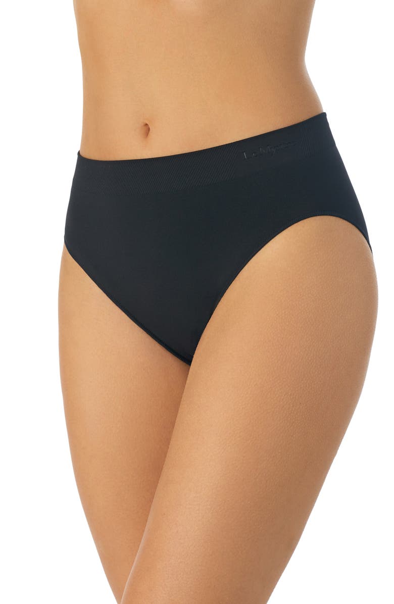 Le Mystère Seamless Comfort High Cut Bikini, Main, color, Black
