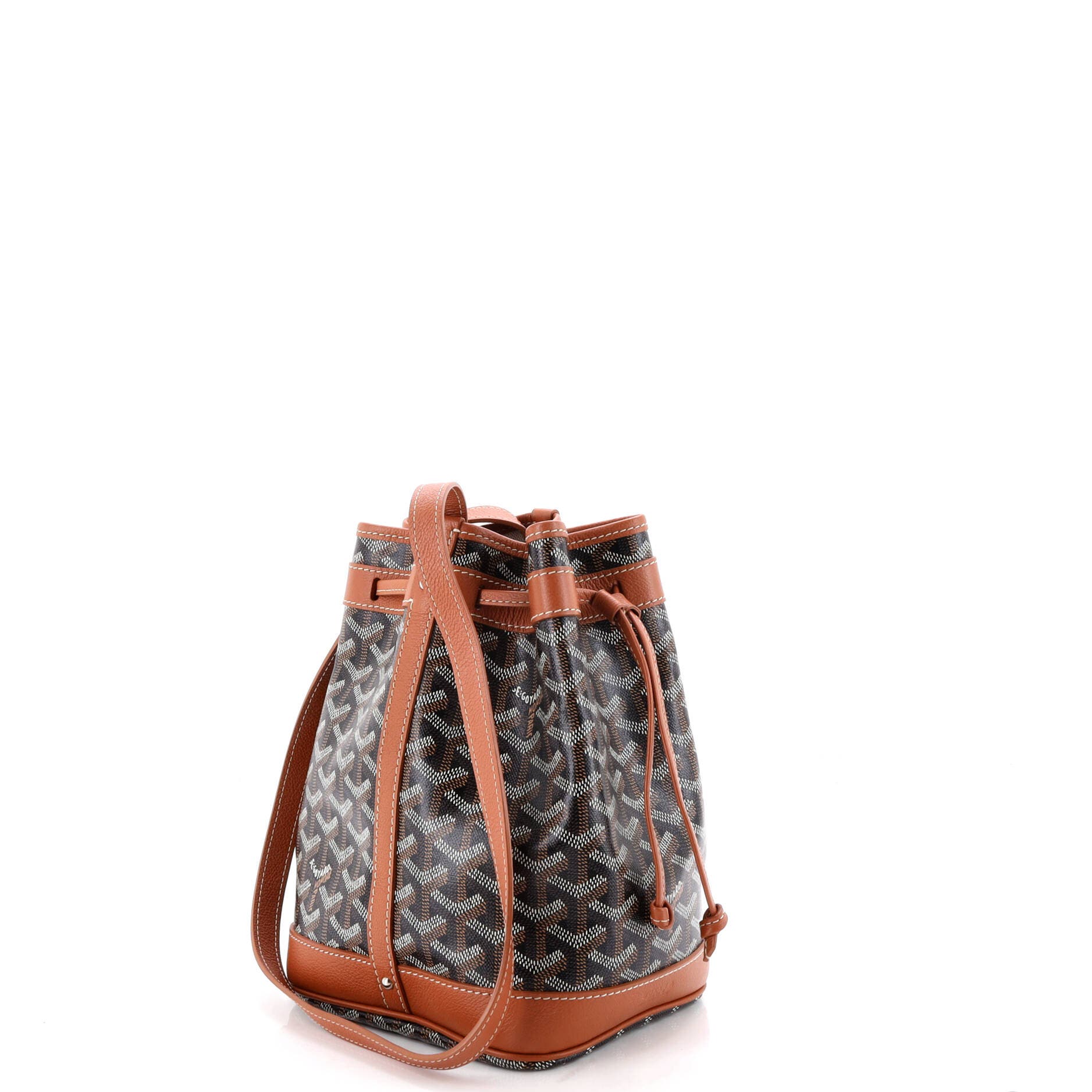 Pre-Owned Goyard Petit Flot Bucket Bag Coated Canvas PM, Alternate, color, Brown