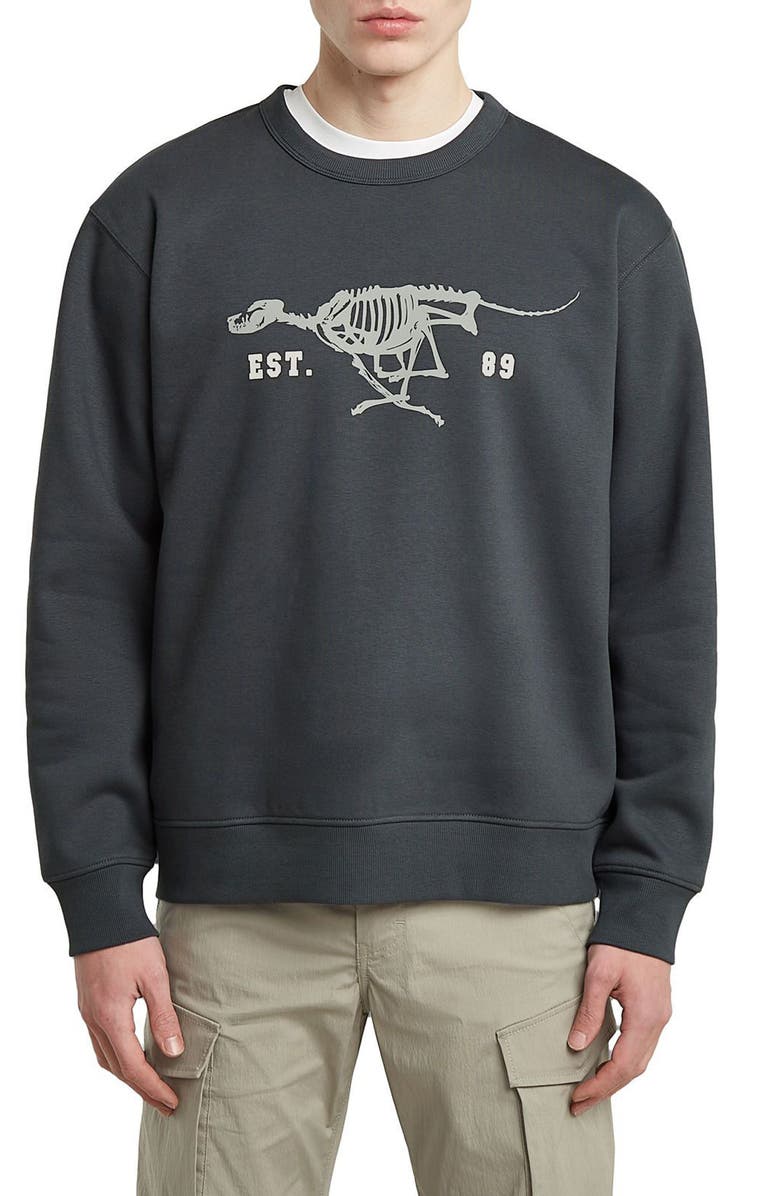 G-STAR Running Dog Crewneck Sweatshirt, Main, color, India Ink