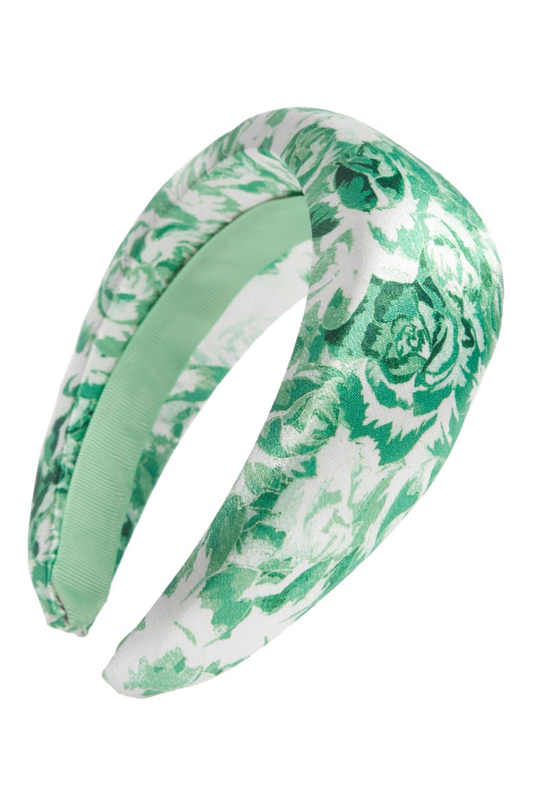 Floral Headband, Main, color, ISLAND GREEN