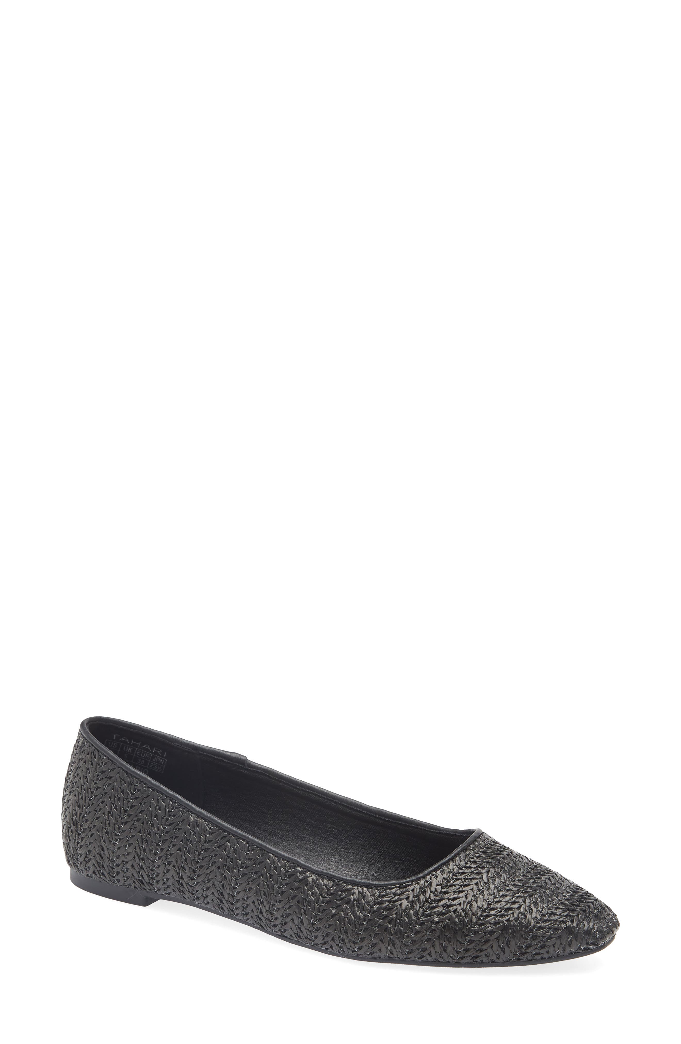 Tahari Faux Raffia Ballerina Flat