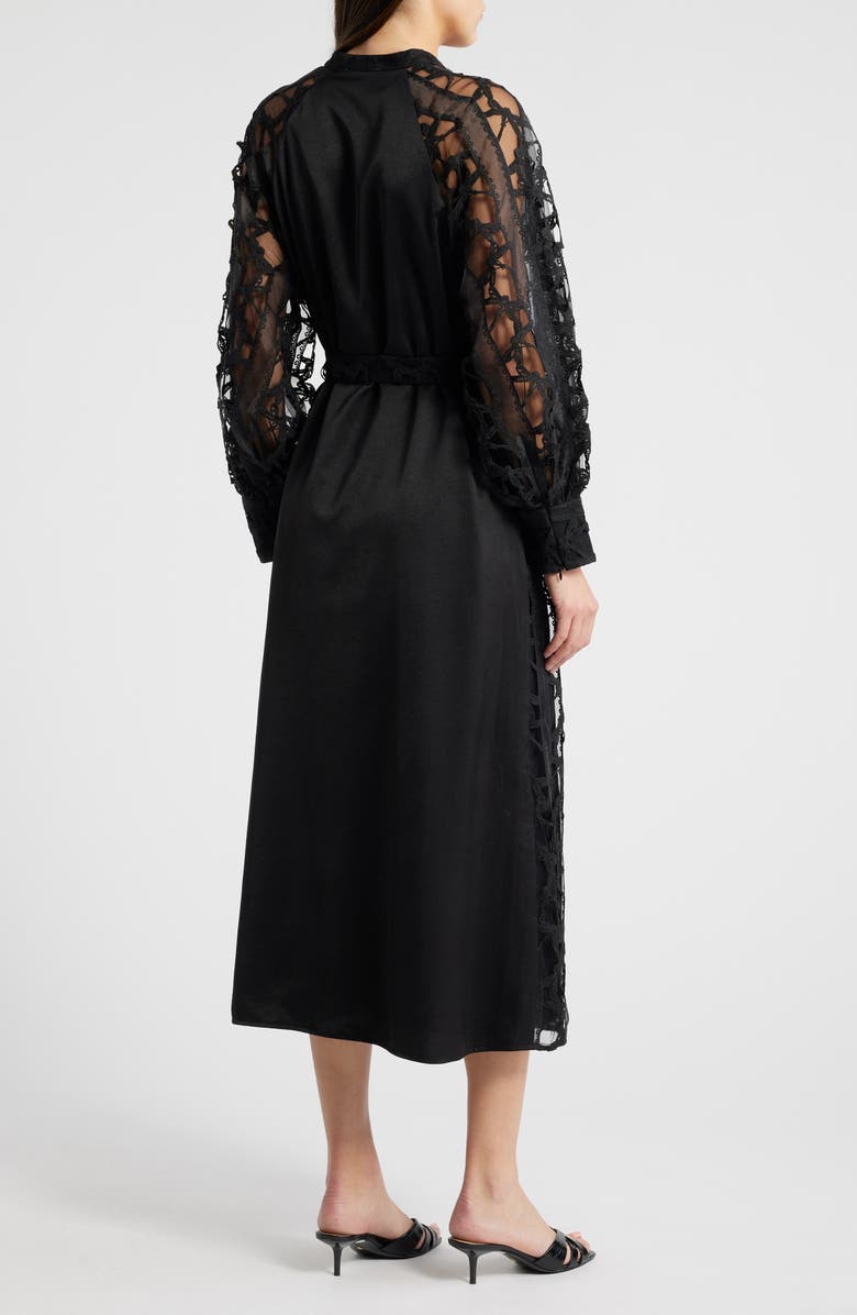 CIEBON Layla Long Sleeve Lace Overlay Midi Dress, Alternate, color, 