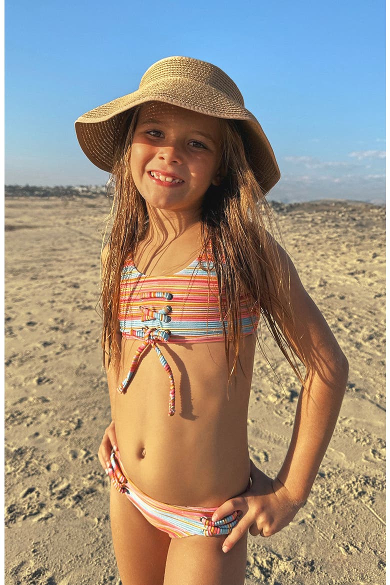 Kids' Lace-Up Two-Piece Swimsuit, Alternate, color, BALBOA