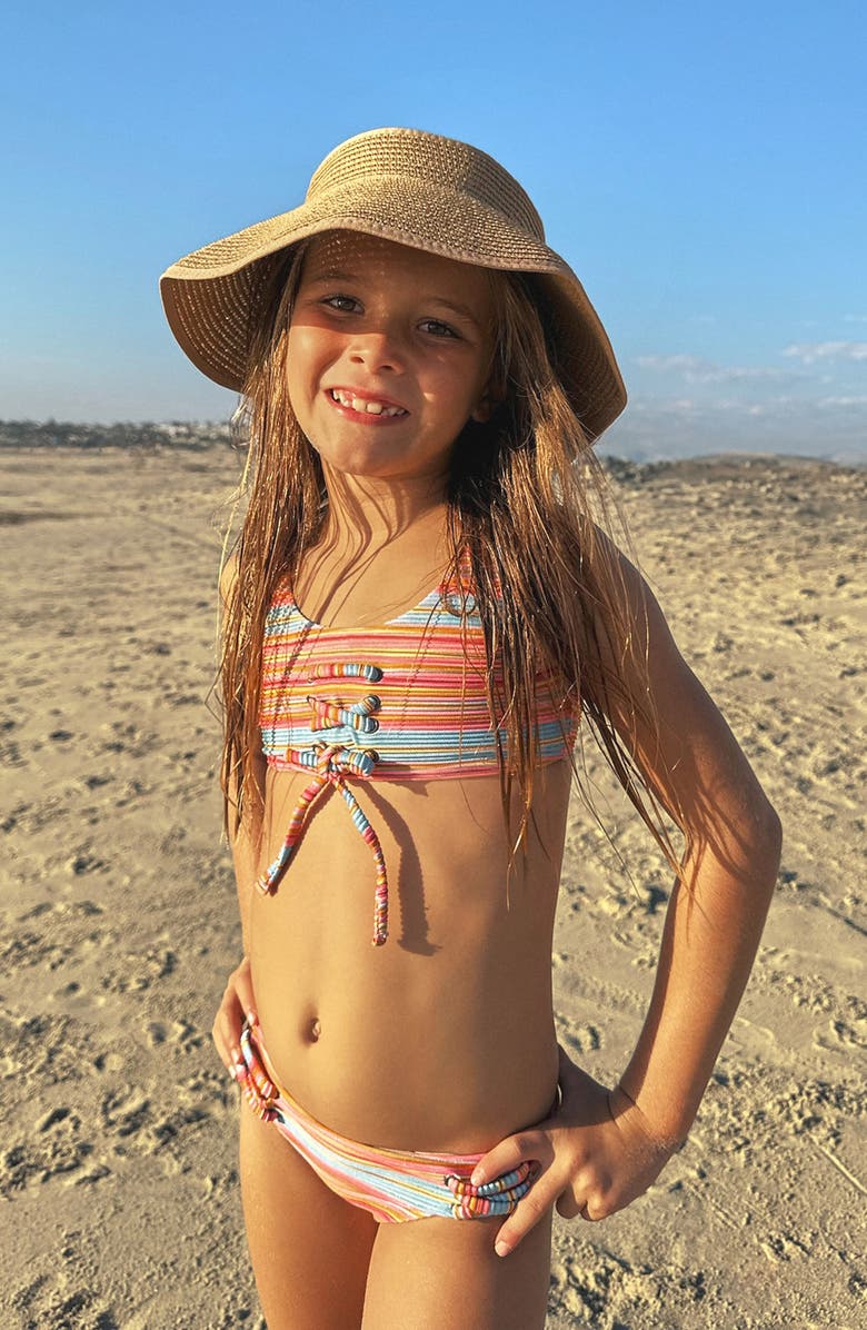 PQ SWIM Kids' Lace-Up Two-Piece Swimsuit, Alternate, color, Balboa