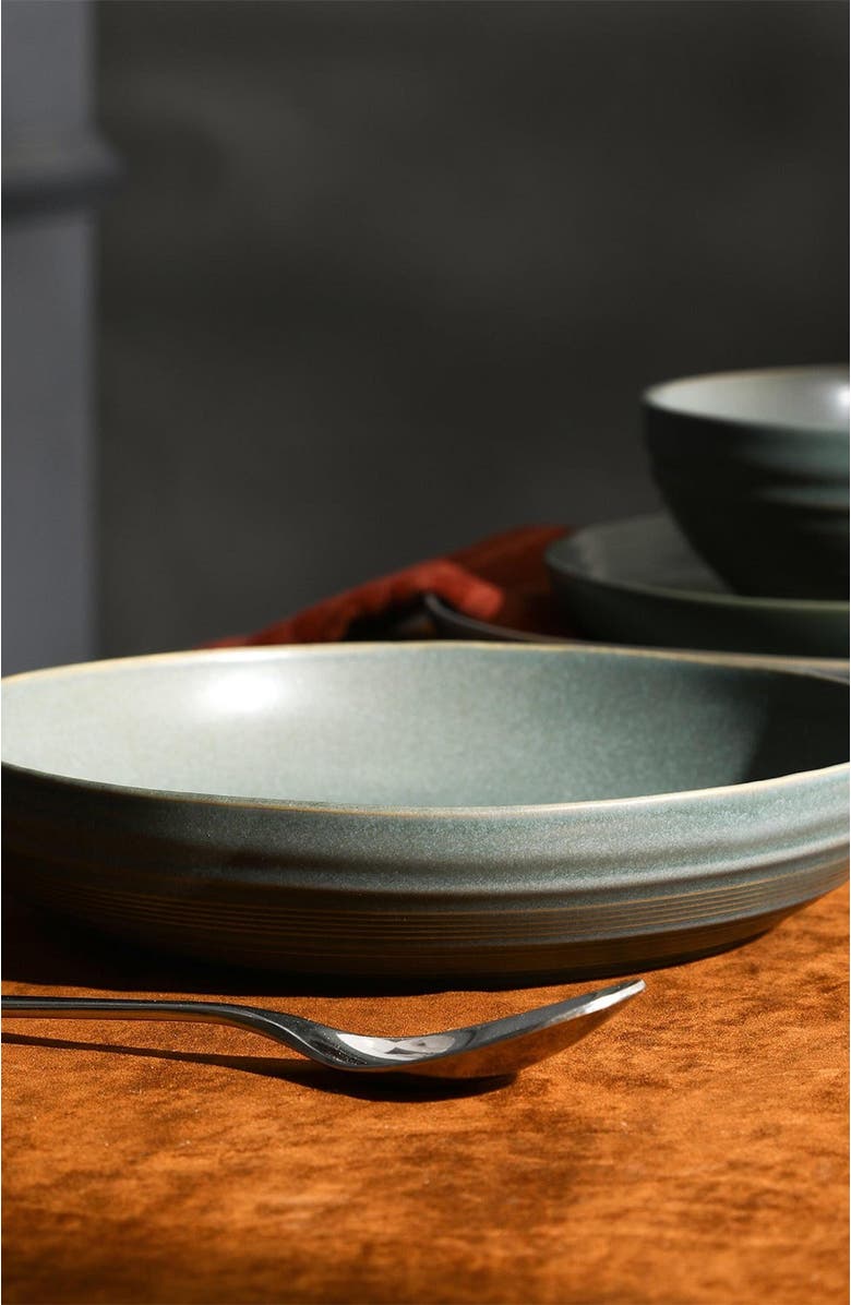 Stone Lain Elio Stoneware 4-Piece Pasta Bowl Set, Alternate, color, Green