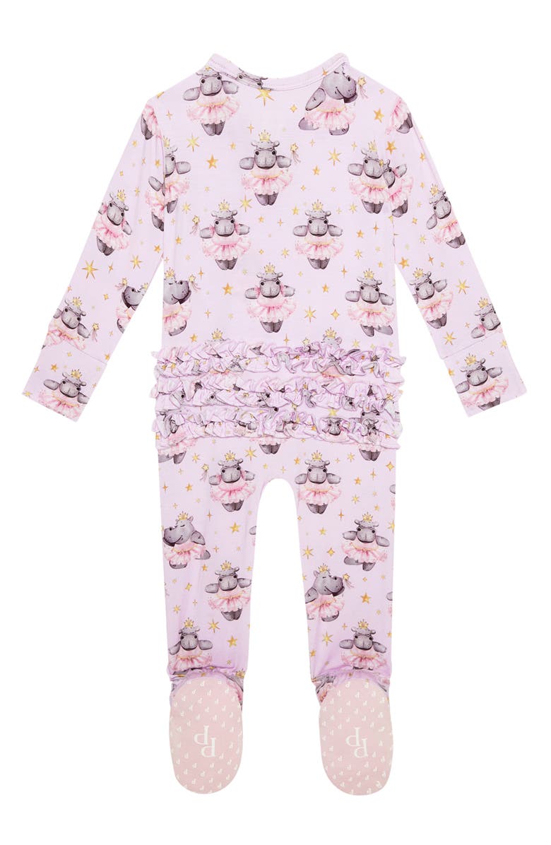 Posh Peanut Philomena Ruffle Zip Footie, Alternate, color, 