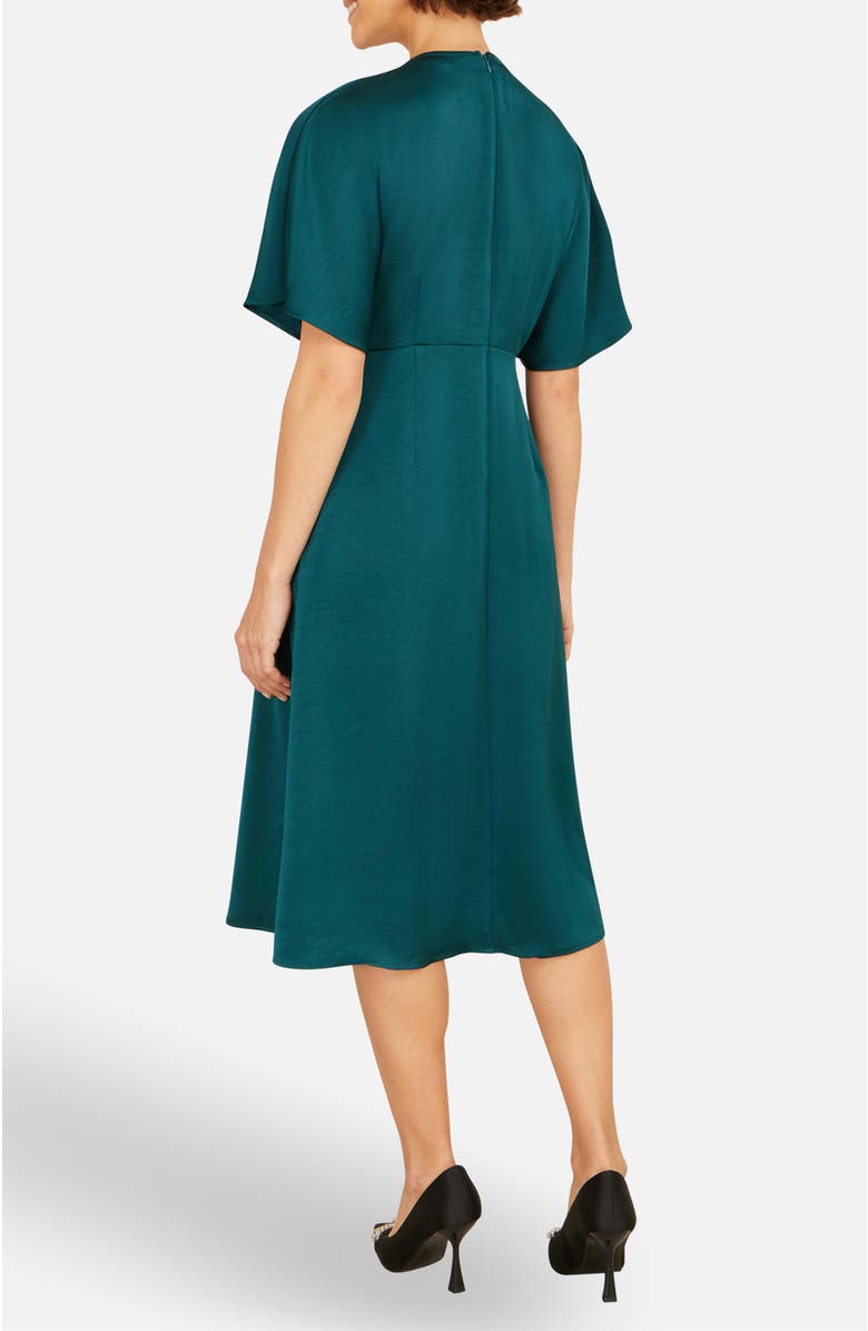 Yumi Satin Midi Dress, Alternate, color, Green