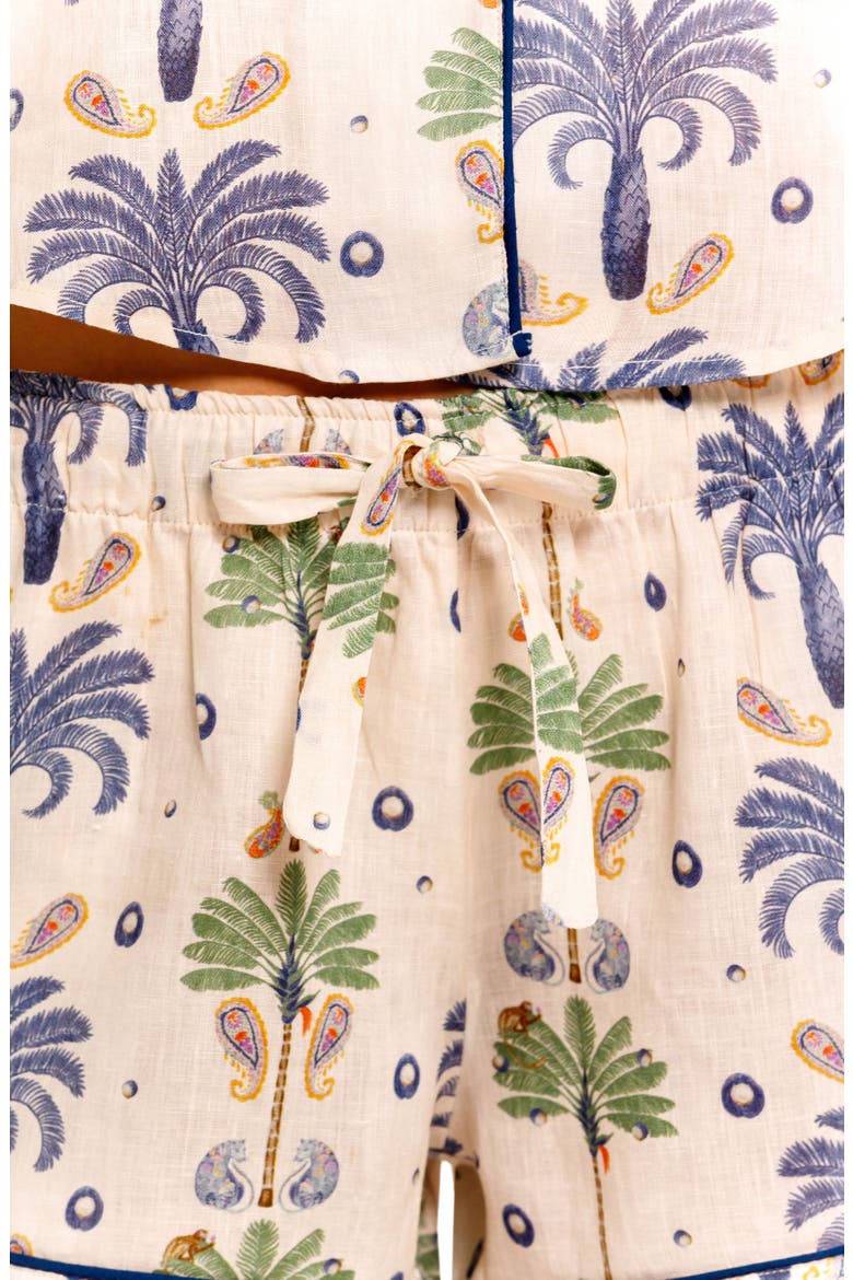 Nina Linen Short Pajamas, Alternate, color, WHITE