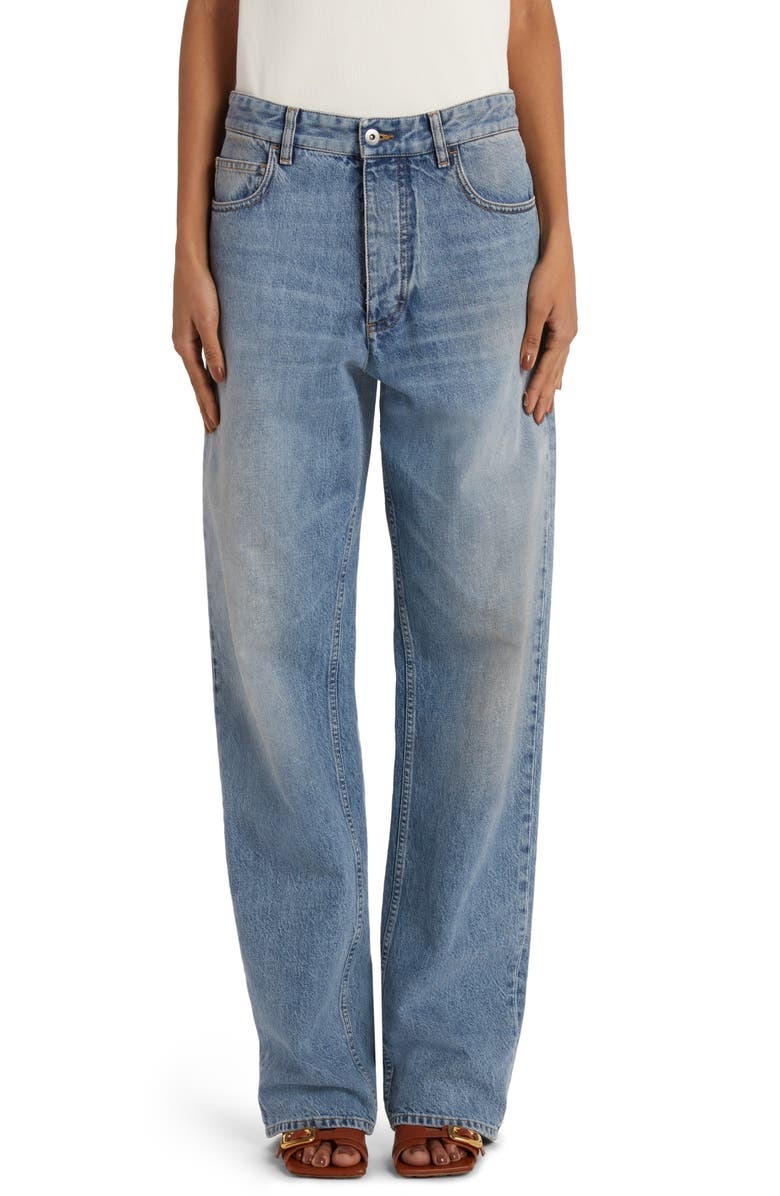Bottega Veneta Nonstretch Wide Leg Jeans, Main, color,