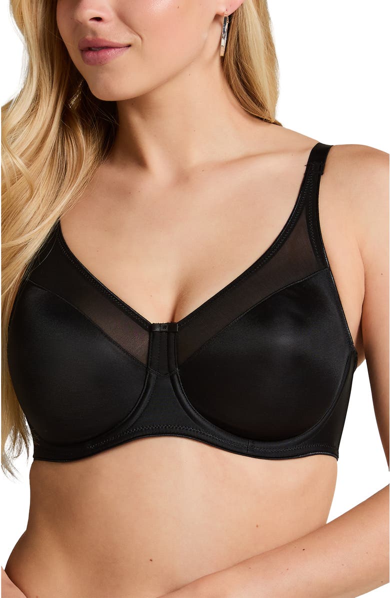 Hunkemöller Nina Non-Padded Underwired Minimizer Bra, Main, color, Black