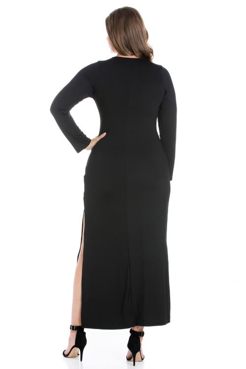 24seven Comfort Apparel Womens Solid Jersey Maxi Dress In Black