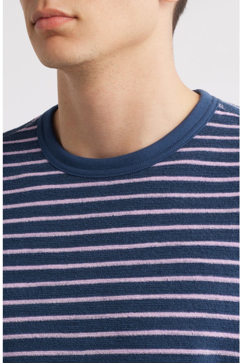 Cabana French Terry Crewneck Sweatshirt, Alternate, color, NAVY LILAC BRETON STRIPE