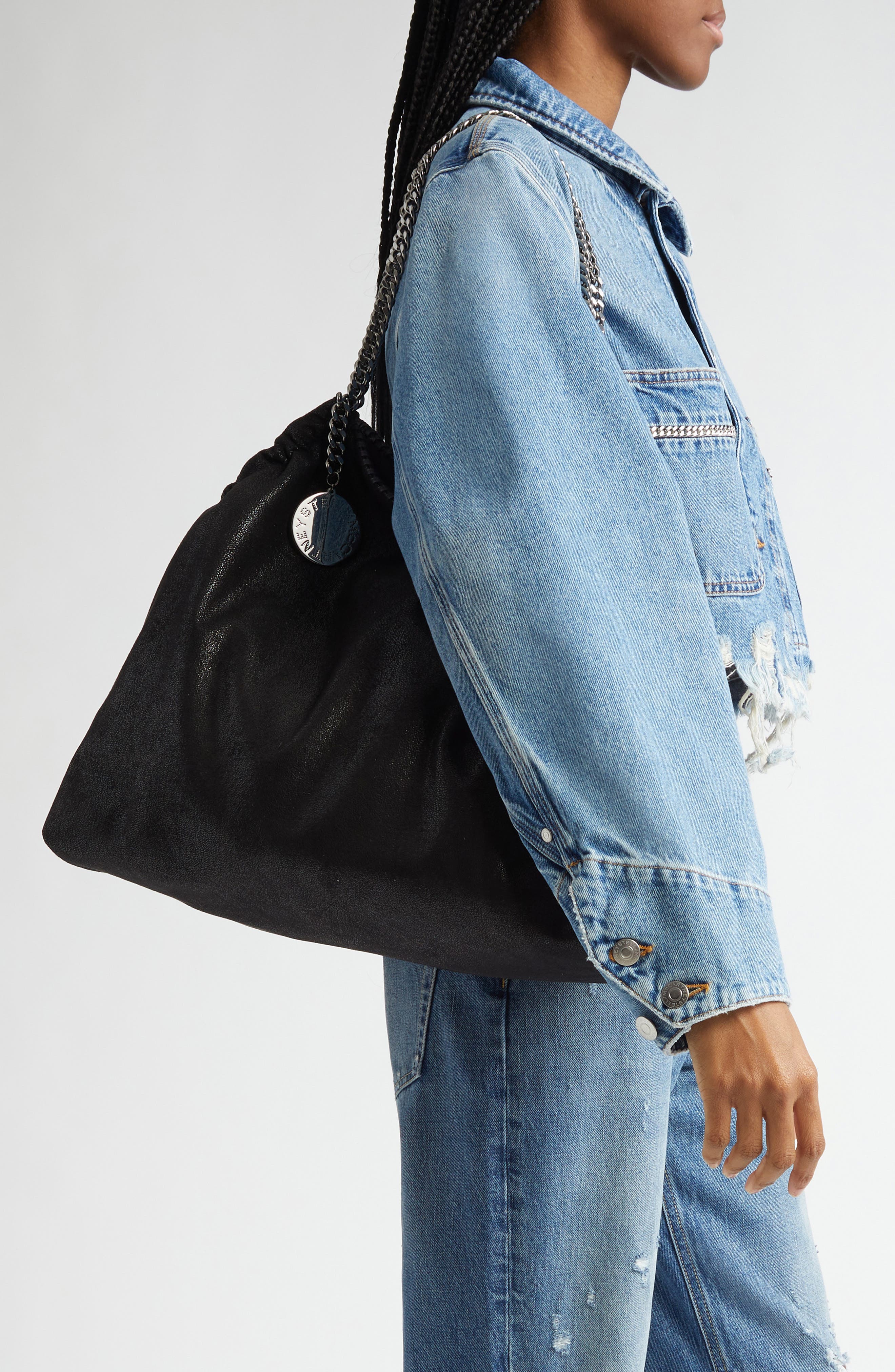 Stella McCartney Falabella Drawstring Tote Bag, Alternate, color, 