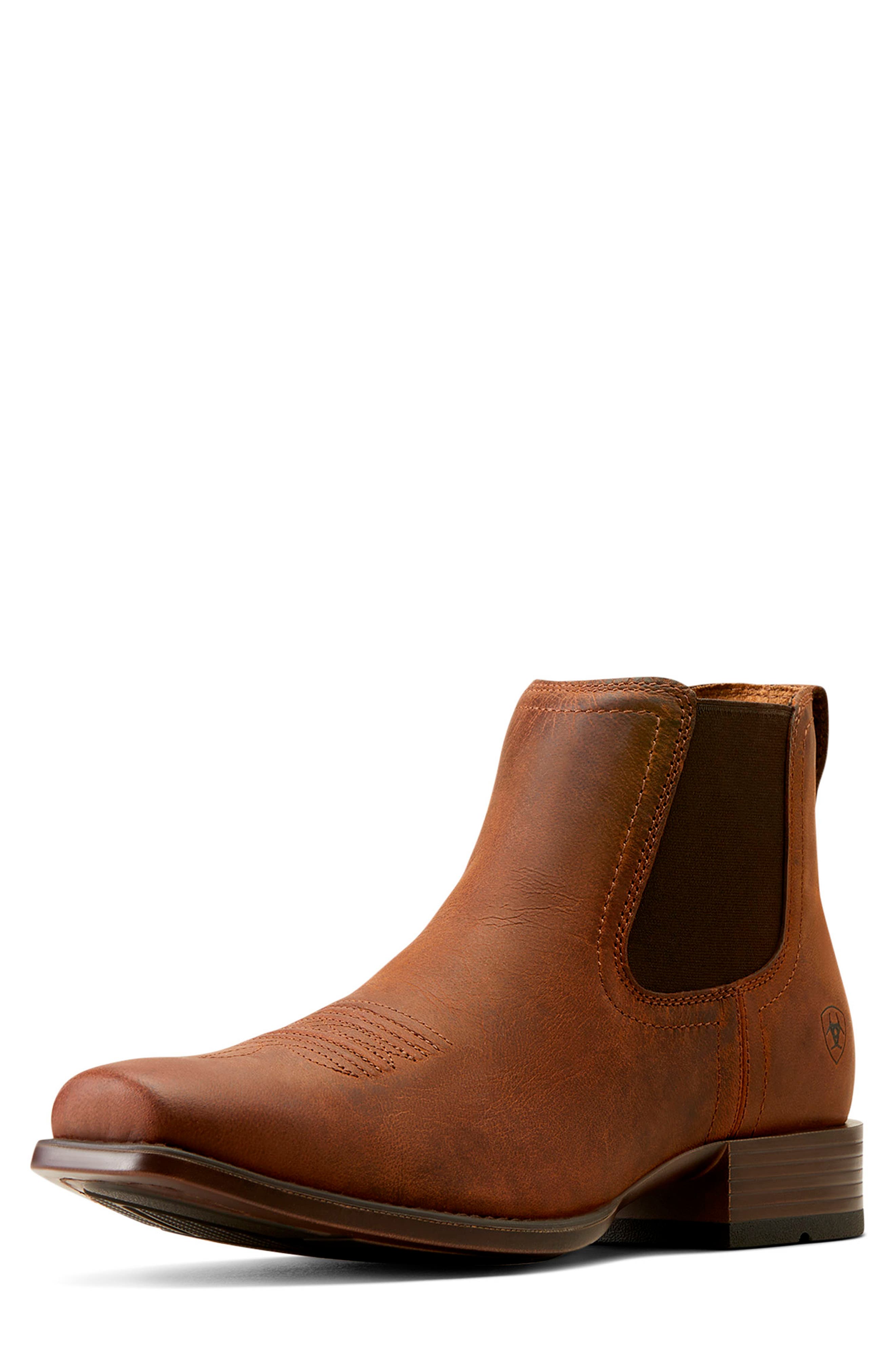 Booker Ultra Square Toe Western Chelsea Boot, Alternate, color, ROUGH TAN
