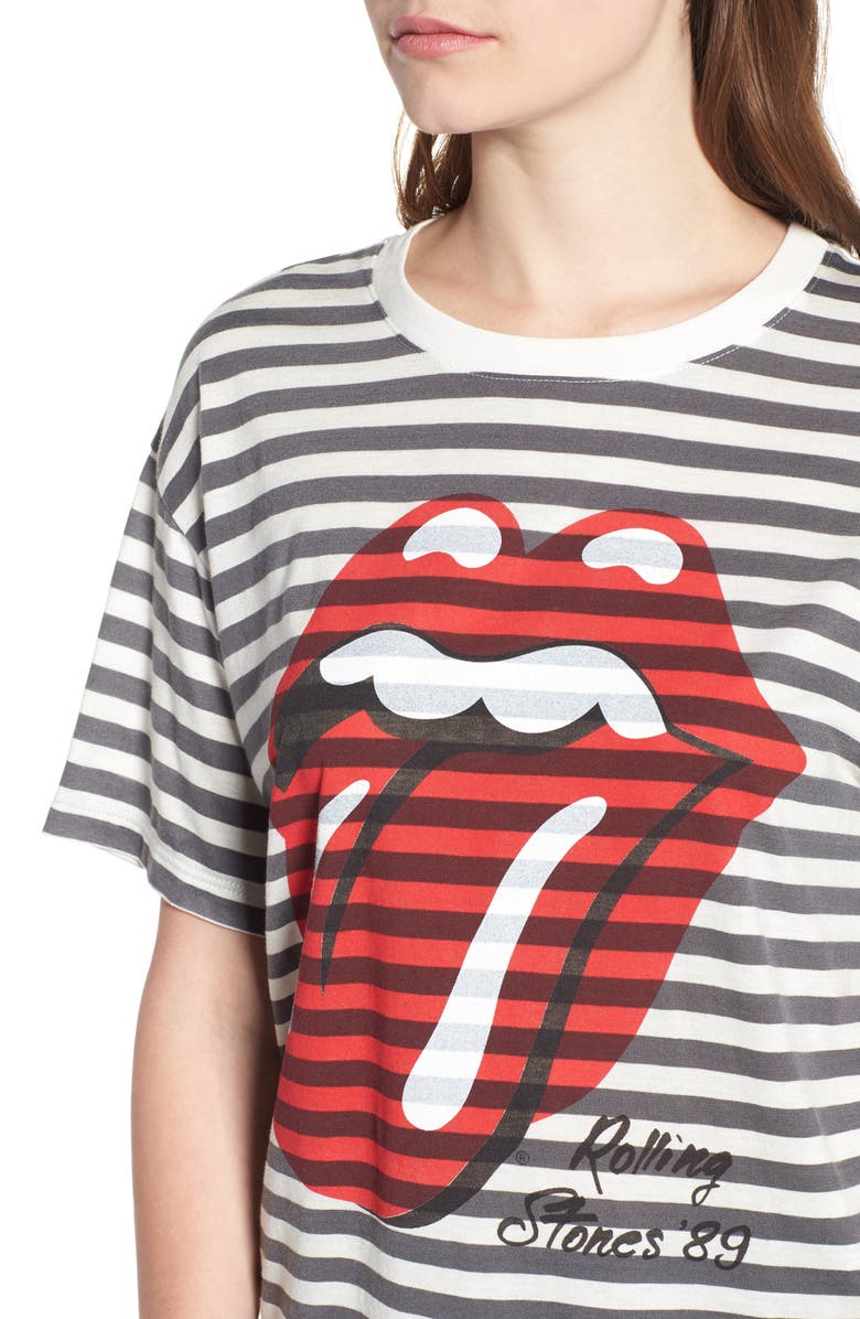 Day by Daydreamer Rolling Stones Stripe Boyfriend Tee, Alternate, color, 