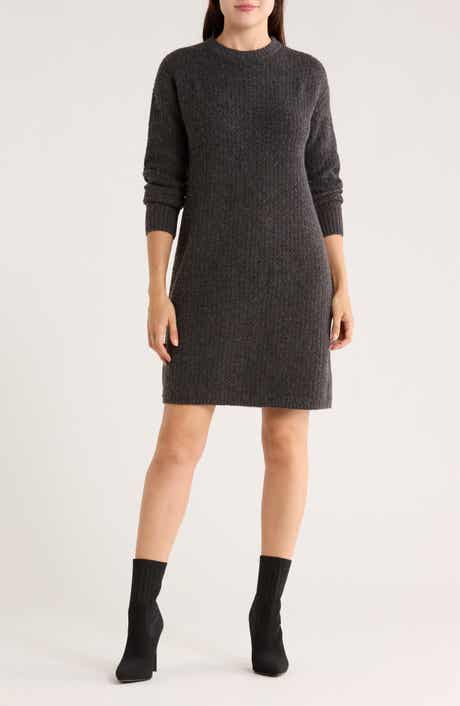 NORDSTROM RACK Textured Stitch Long Sleeve Sweater Dress
