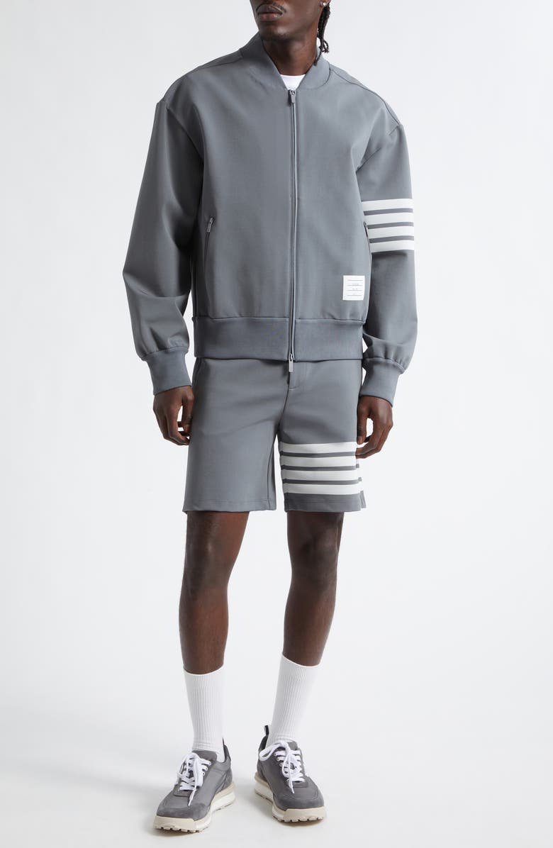 Thom Browne 4-Bar Tech Bomber, Alternate, color, Medium Grey