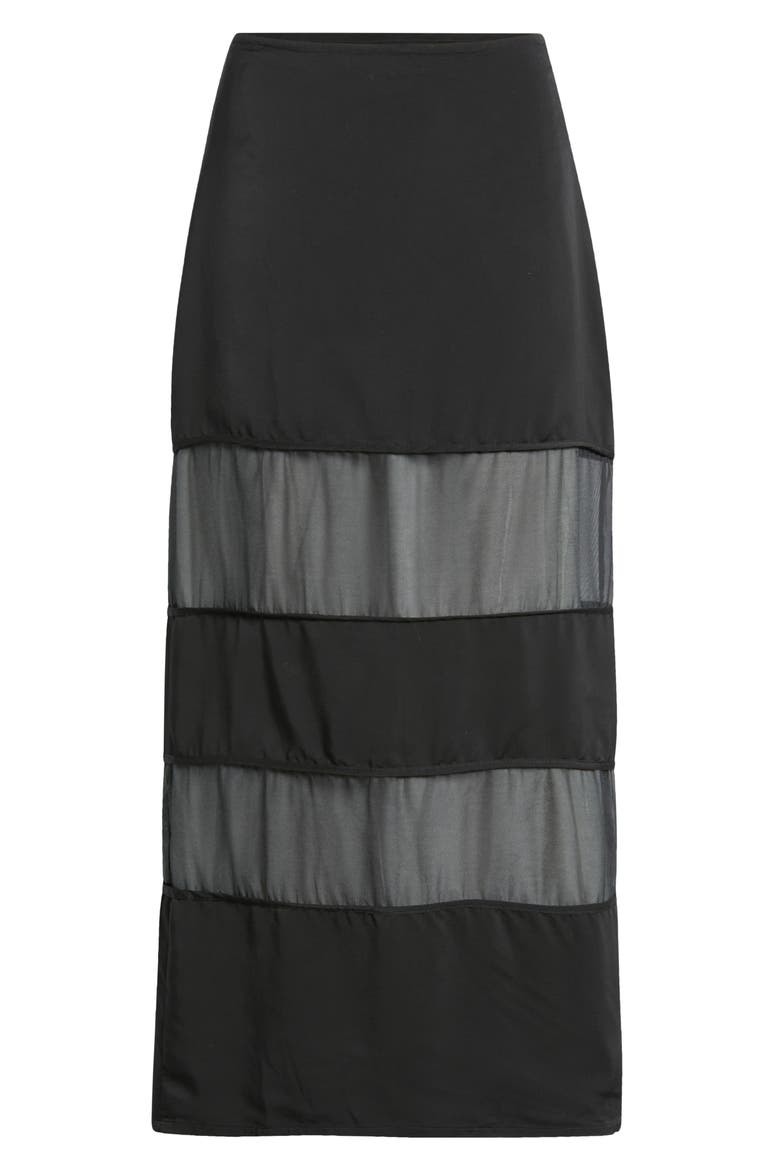 Rene Semi Sheer Panel Skirt, Alternate, color, BLACK