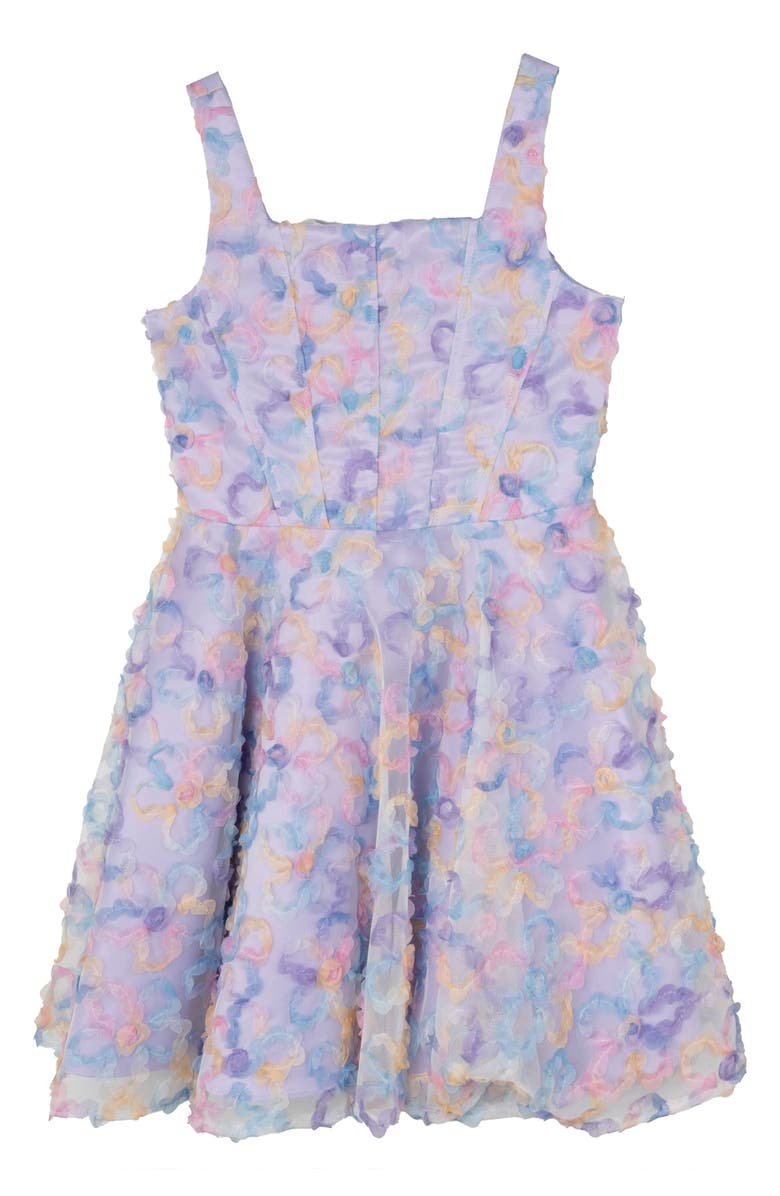 Rare Editions Kids' Floral Soutache Special Occasion Dress, Main, color, Lavender
