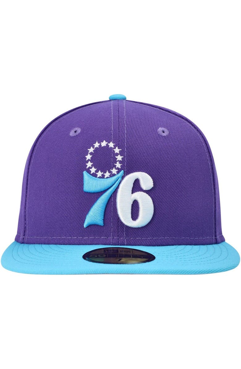 New Era Men's New Era Purple Philadelphia 76ers Vice 59FIFTY Fitted Hat, Alternate, color, 