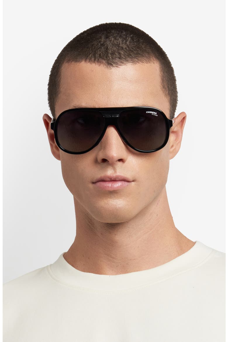 C Sport 59mm Gradient Shield Sunglasses, Alternate, color, BLACK/ GREY SF POLAR