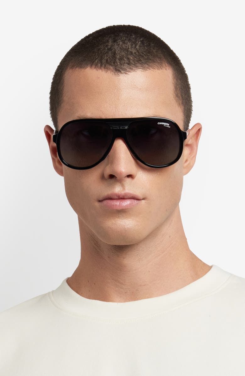 Carrera Eyewear C Sport 59mm Gradient Shield Sunglasses, Alternate, color, Black/ Grey Sf Polar