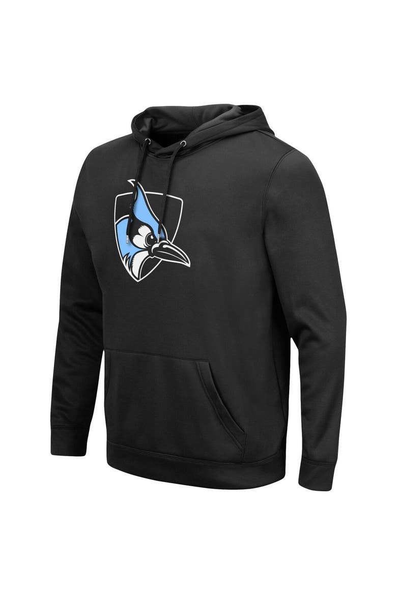 Men's Colosseum Black Johns Hopkins Blue Jays Lantern Pullover Hoodie, Alternate, color, Black