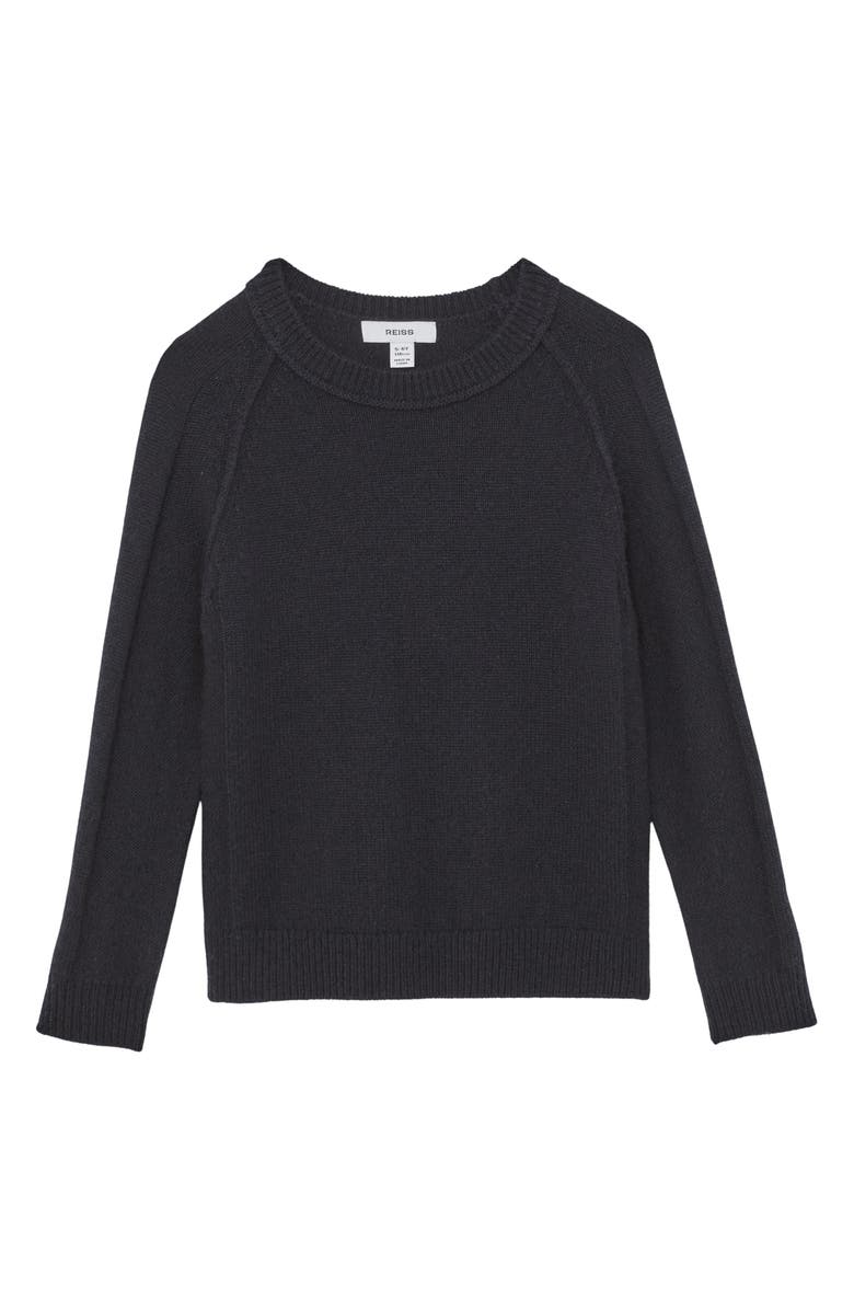Reiss Kids' Foulton Wool & Cashmere Crewneck Sweater, Main, color, Navy