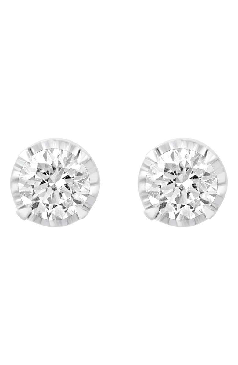 EFFY 14K White Gold Round Lab Grown Diamond Stud Earrings, Alternate, color, Silver