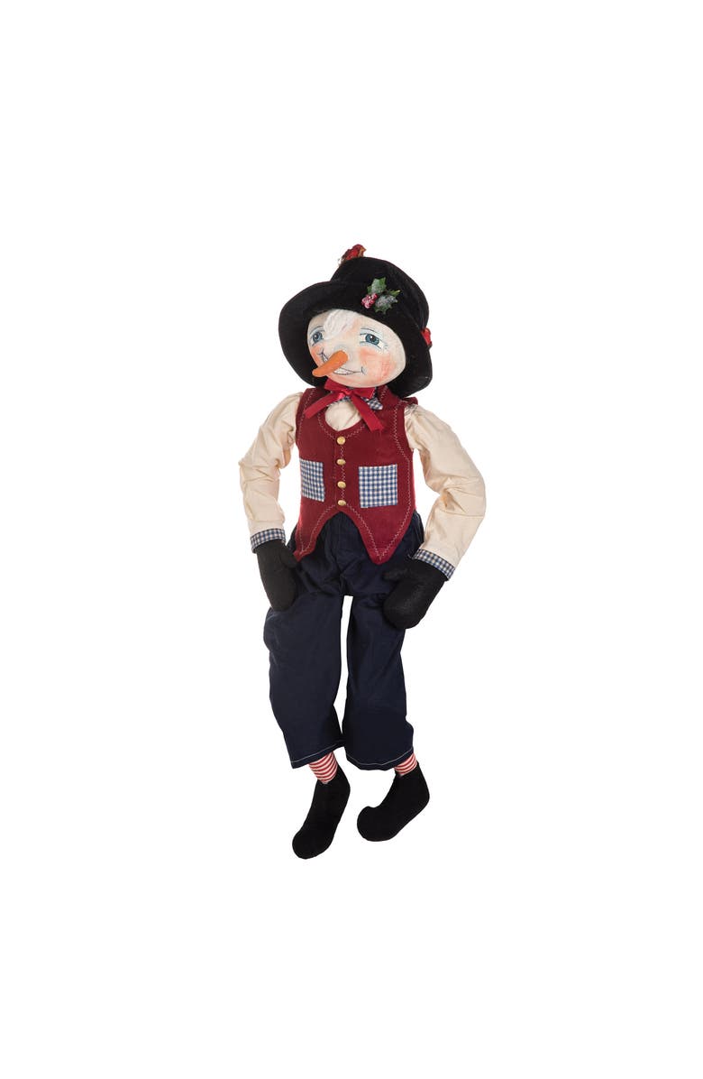 Gallerie II Perth Snowman Joe Spencer Gathered Traditions Christmas Art Doll Figure, Main, color, White