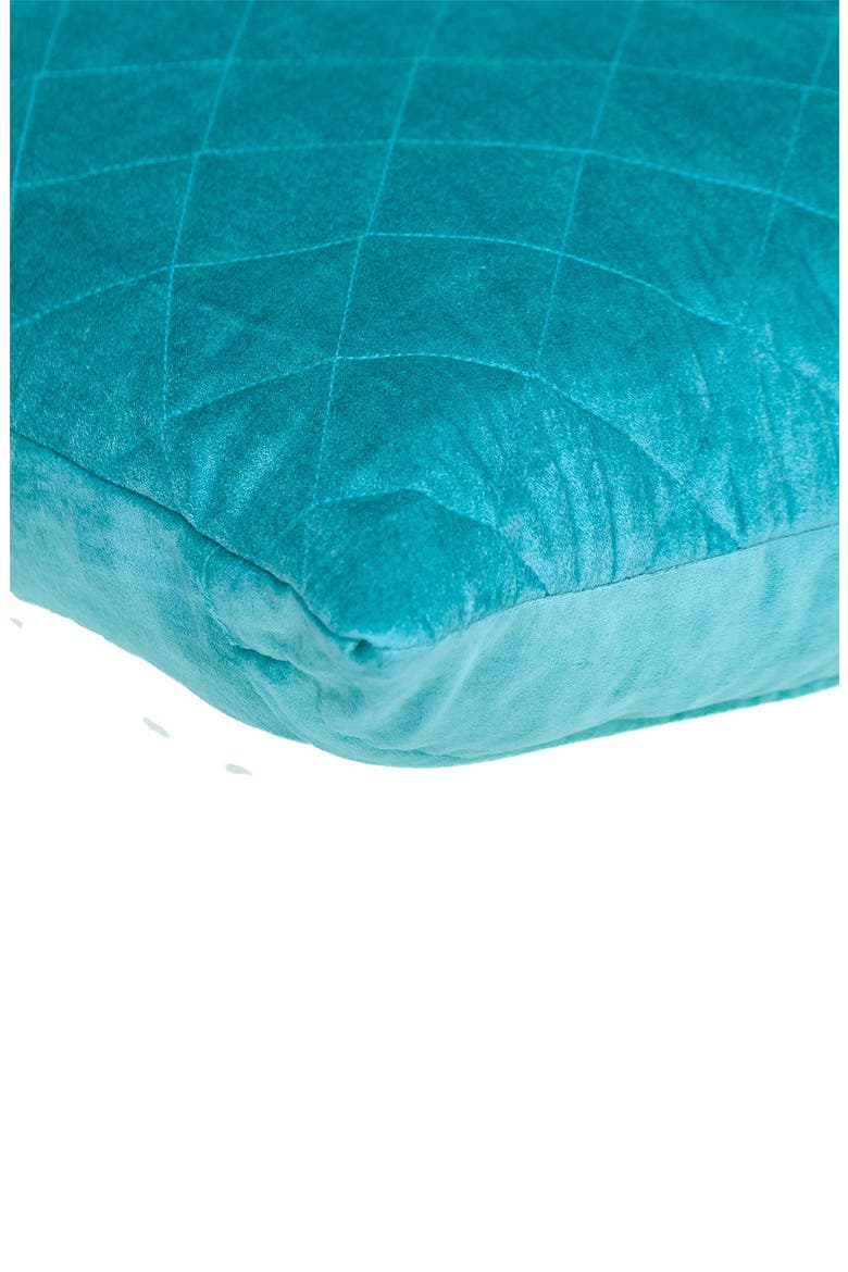 Milo Quilted Throw Pillow, Alternate, color, AQUA