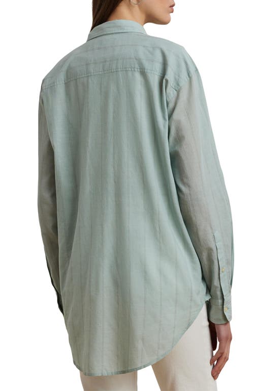 RALPH LAUREN LAUREN RALPH LAUREN STRIPE OVERSIZE COTTON BUTTON-UP SHIRT