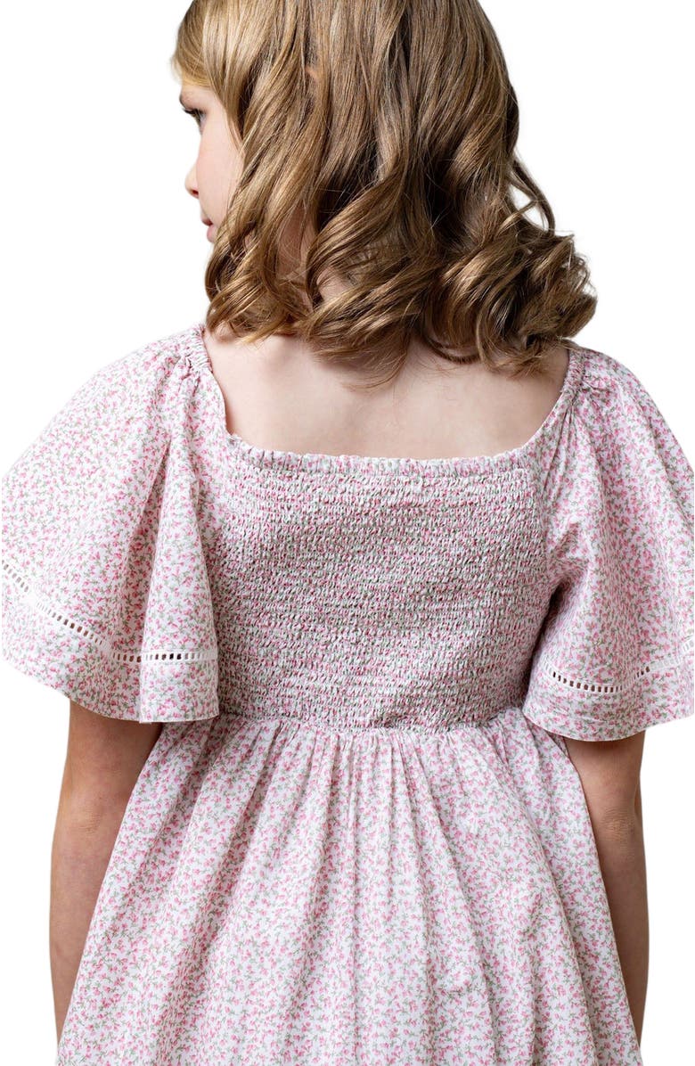 Hope & Henry Girls' Organic Smocked Bell Sleeve Dress, Kids, Alternate, color, 