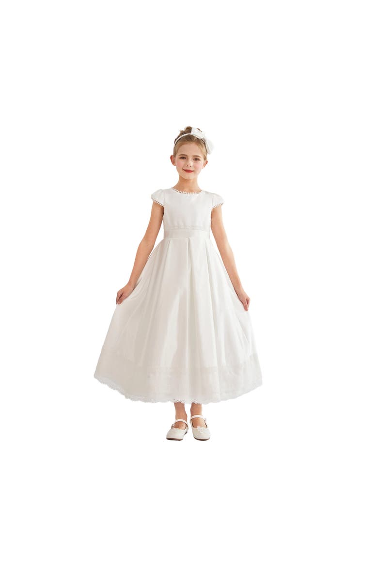 Pearl-Trim Havenelle Dress, Main, color, White