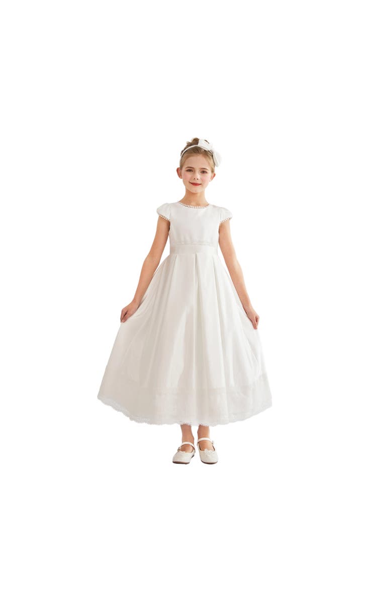 Tulleen Pearl-Trim Havenelle Dress, Main, color, White