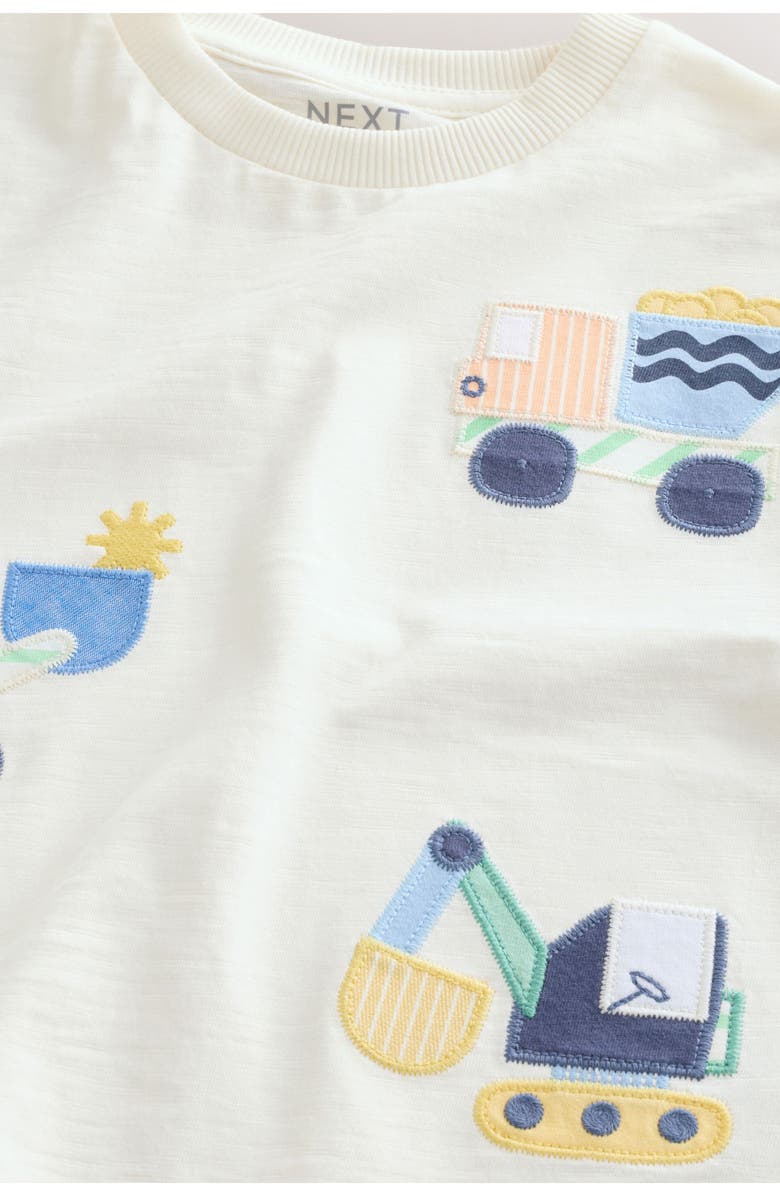 NEXT Kids' Digger Appliqué Cotton T-Shirt, Alternate, color, Neutral