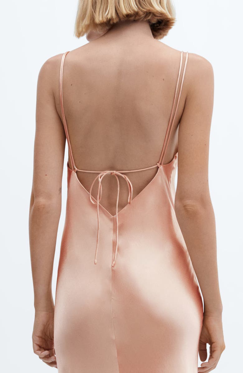 MANGO Open Back Satin Slipdress, Alternate, color,