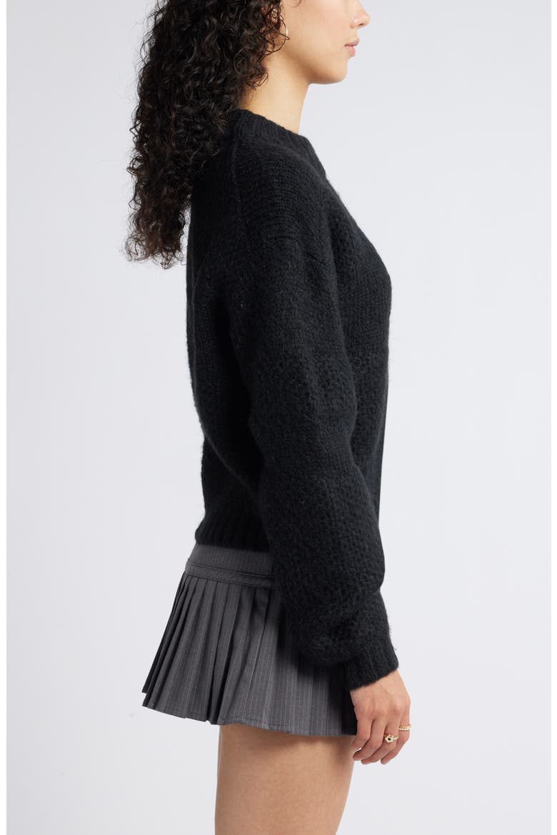 Textured Relaxed Sweater, Alternate, color, BLACK