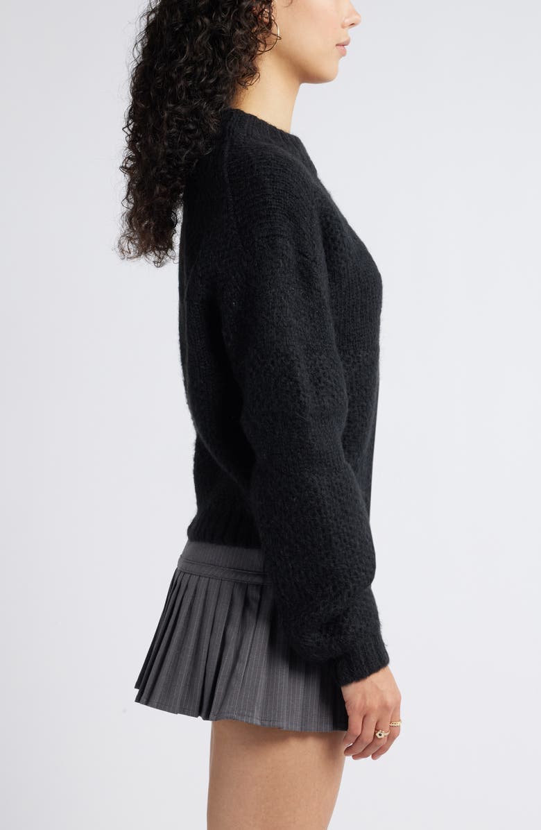 BP. Textured Relaxed Sweater, Alternate, color, Black